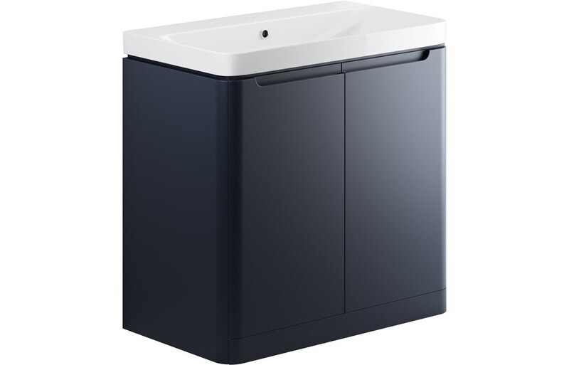 Clara 805mm 2 Door Floor Standing Basin Unit - Matt Indigo