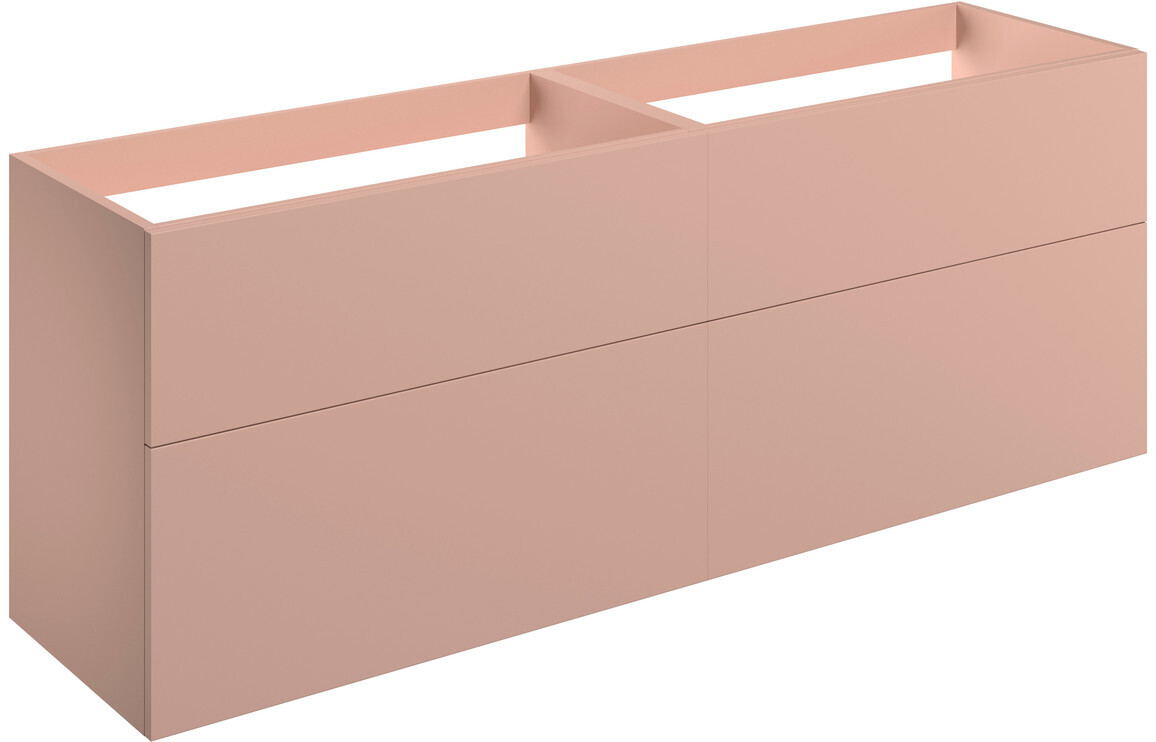 Lilly Mae 1180mm Wall Hung 4 Drawer Basin Unit (No Top) - Matt Antique Rose