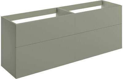 Lilly Mae 1180mm Wall Hung 4 Drawer Basin Unit (No Top) - Matt Olive Green