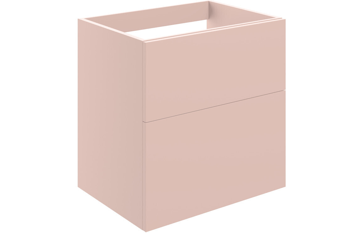 Lilly Mae 590mm Wall Hung 2 Drawer Basin Unit (No Top) - Matt Antique Rose