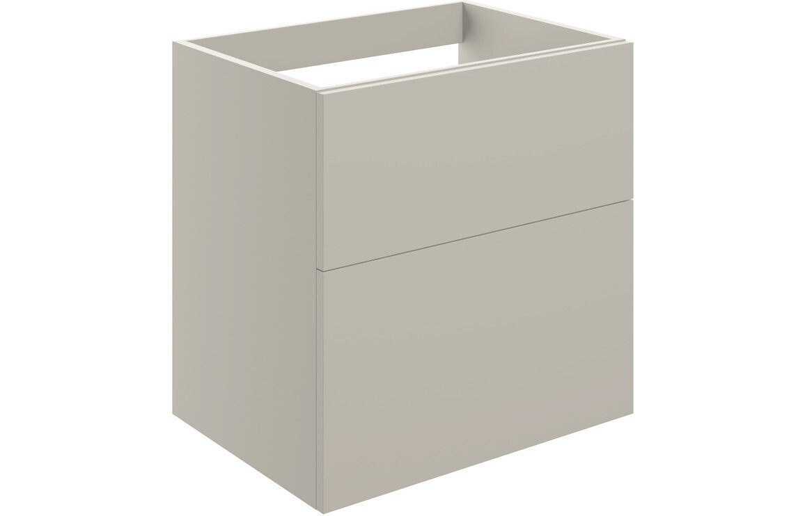 Lilly Mae 590mm Wall Hung 2 Drawer Basin Unit (No Top) - Matt Latte