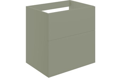 Lilly Mae 590mm Wall Hung 2 Drawer Basin Unit (No Top) - Matt Olive Green