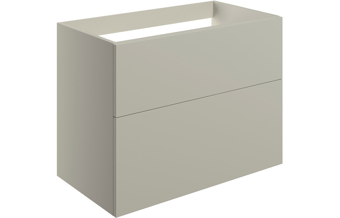 Lilly Mae 790mm Wall Hung 2 Drawer Basin Unit (No Top) - Matt Latte