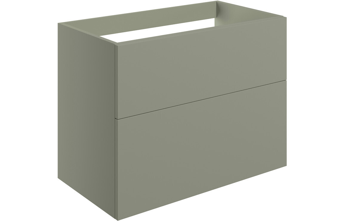 Lilly Mae 790mm Wall Hung 2 Drawer Basin Unit (No Top) - Matt Olive Green