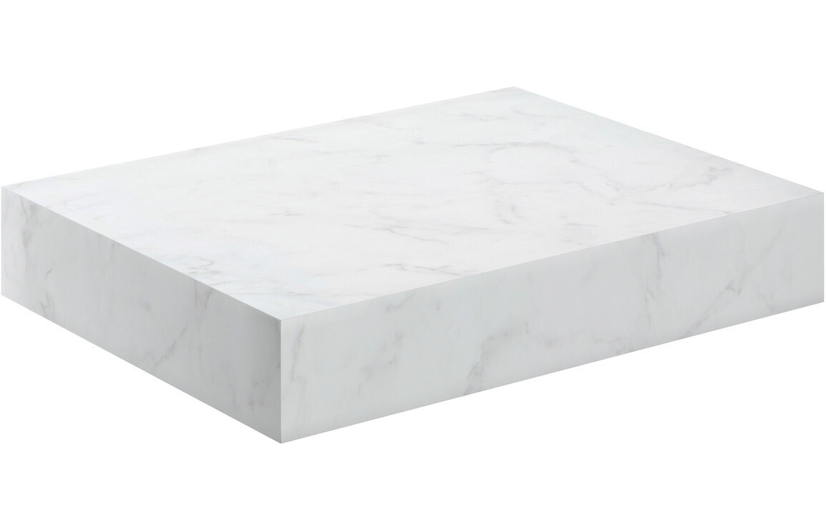 Ophelia 600mm Wall Hung Basin Shelf - White Marble