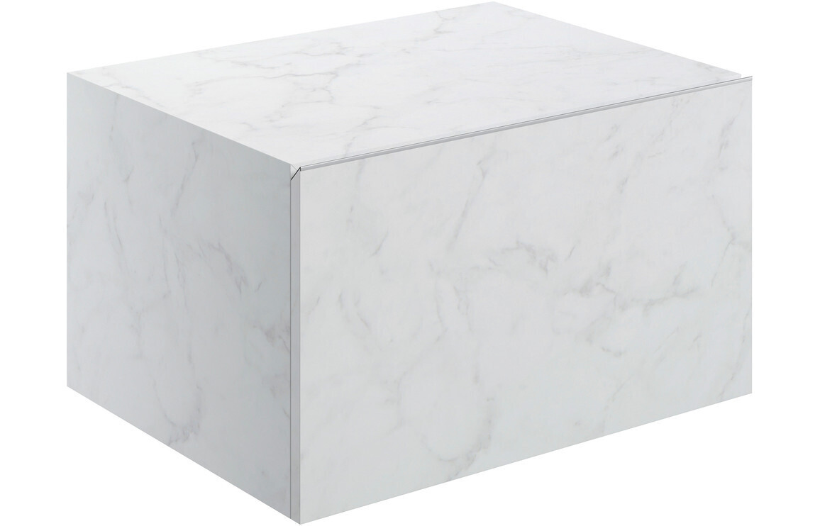 Ophelia 600mm Wall Hung Storage Drawer - White Marble