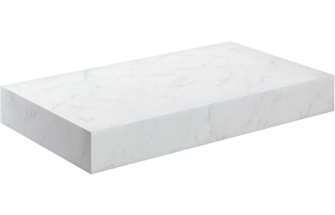 Ophelia 800mm Wall Hung Basin Shelf - White Marble