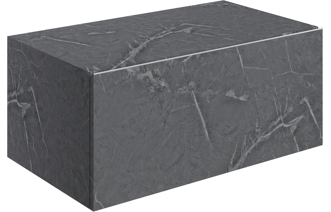 Ophelia 800mm Wall Hung Storage Drawer - Grey Marble