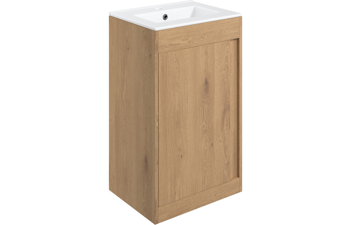 Aurora 510mm Floor Standing Unit Inc. Basin - Seville Oak