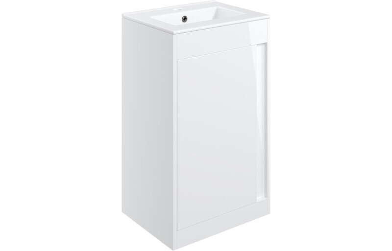 Aurora 510mm Floor Standing Unit Inc. Basin - White Gloss