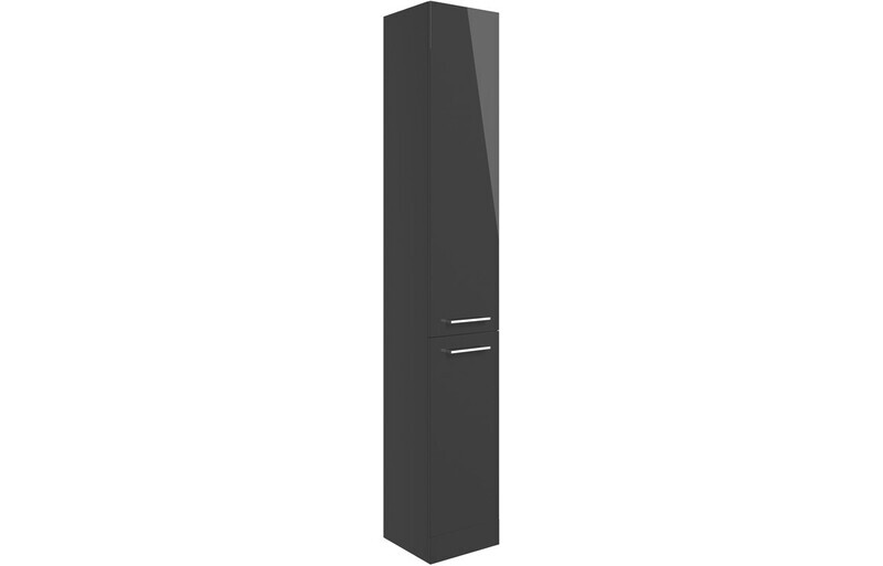 Libby 350mm Floor Standing 2 Door Tall Unit - Anthracite Gloss