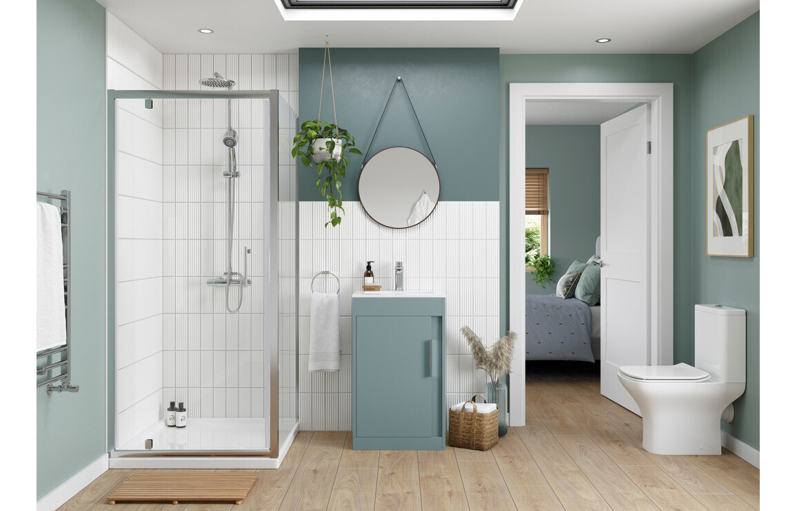 Aurora 510mm Floor Standing Unit Inc. Basin - Matt Sea Green