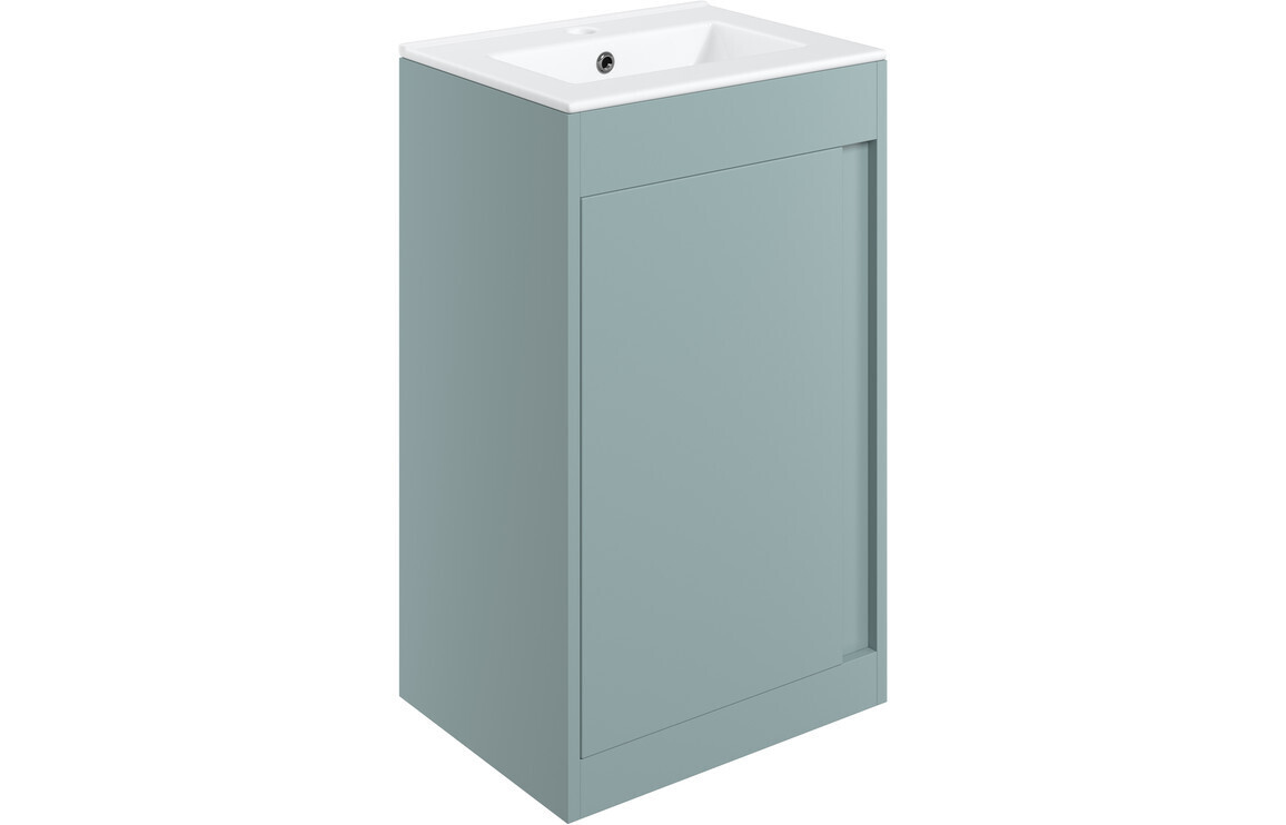 Aurora 510mm Floor Standing Unit Inc. Basin - Matt Sea Green