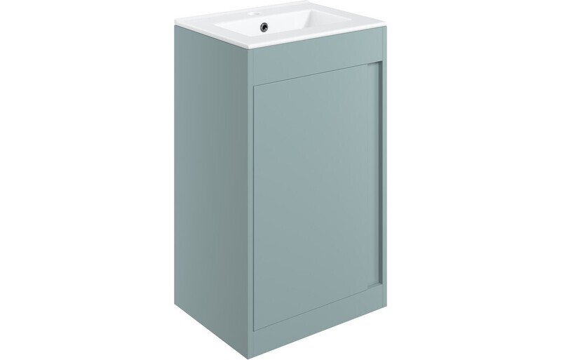 Aurora 510mm Floor Standing Unit Inc. Basin - Matt Sea Green
