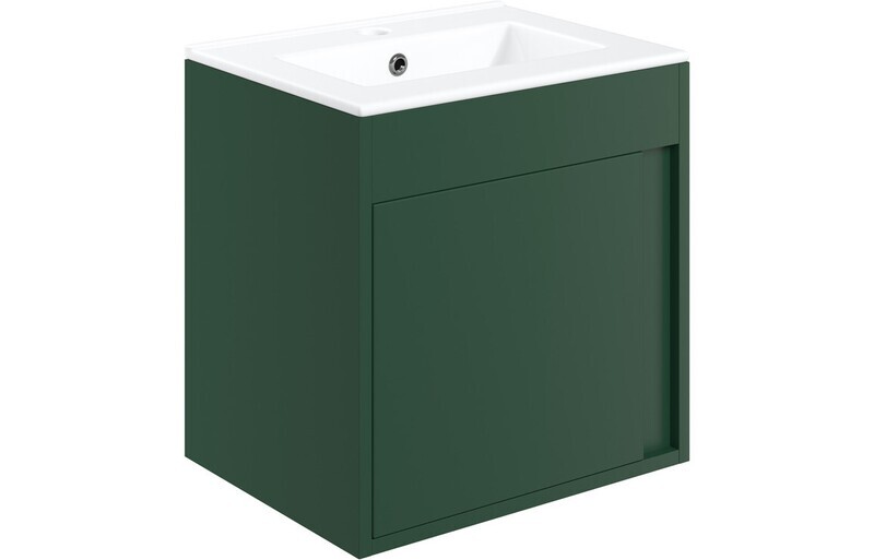 Aurora 510mm Wall Hung Unit Inc. Basin - Matt Conifer Green