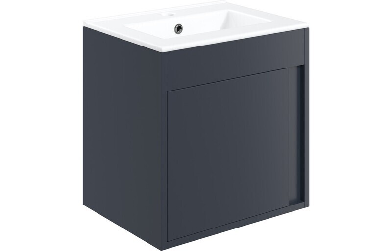 Aurora 510mm Wall Hung Unit Inc. Basin - Matt Indigo Blue