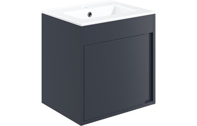 Aurora 510mm Wall Hung Unit Inc. Basin - Matt Indigo Blue Aurora 510mm Wall Hung Unit Inc. Basin - Matt Indigo Blue