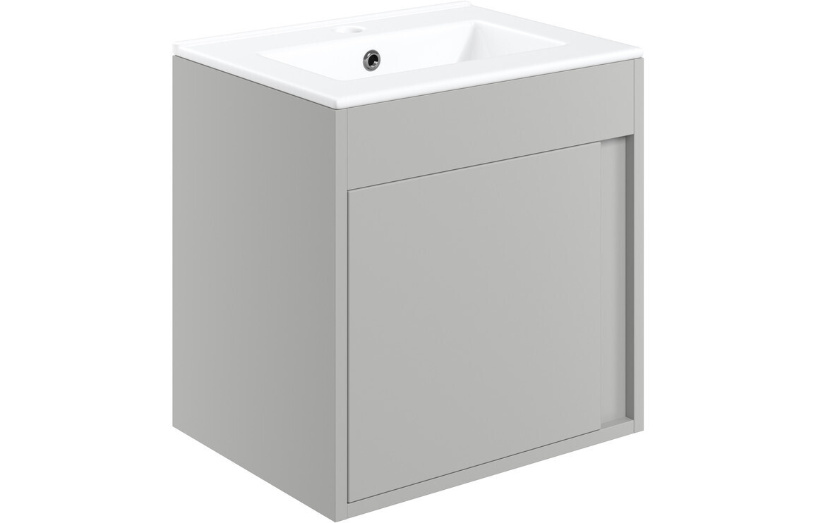 Aurora 510mm Wall Hung Unit Inc. Basin - Matt Light Grey