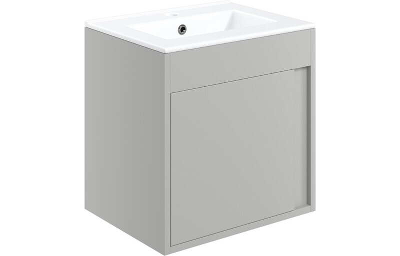 Aurora 510mm Wall Hung Unit Inc. Basin - Matt Light Grey