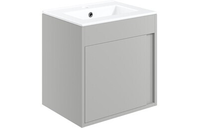 Aurora 510mm Wall Hung Unit Inc. Basin - Matt Light Grey