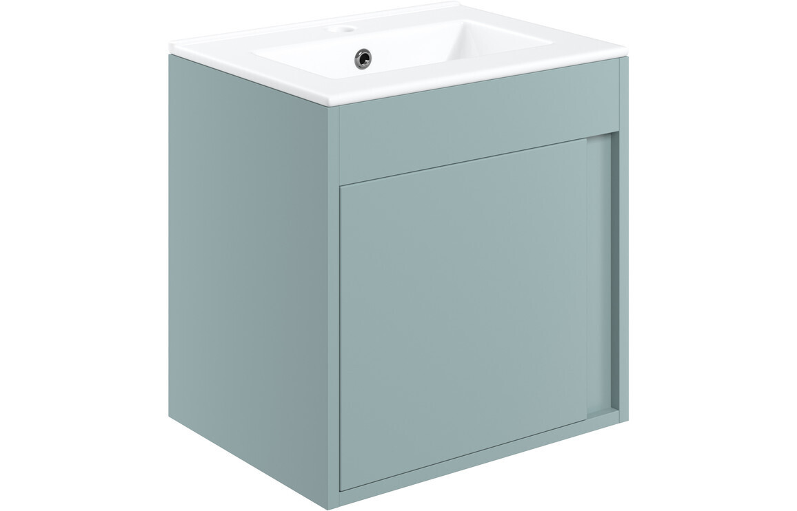 Aurora 510mm Wall Hung Unit Inc. Basin - Matt Sea Green