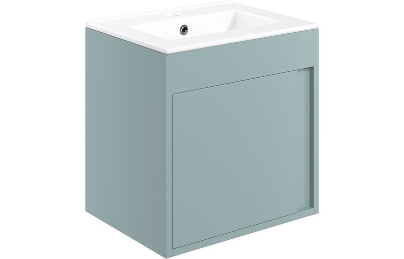 Aurora 510mm Wall Hung Unit Inc. Basin - Matt Sea Green