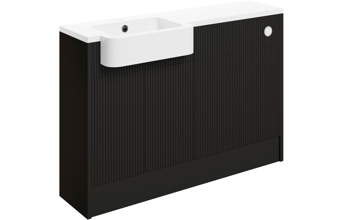 Evelyn 1242mm Basin & WC Unit Pack (Left Handed Basin) - Matt Graphite Grey