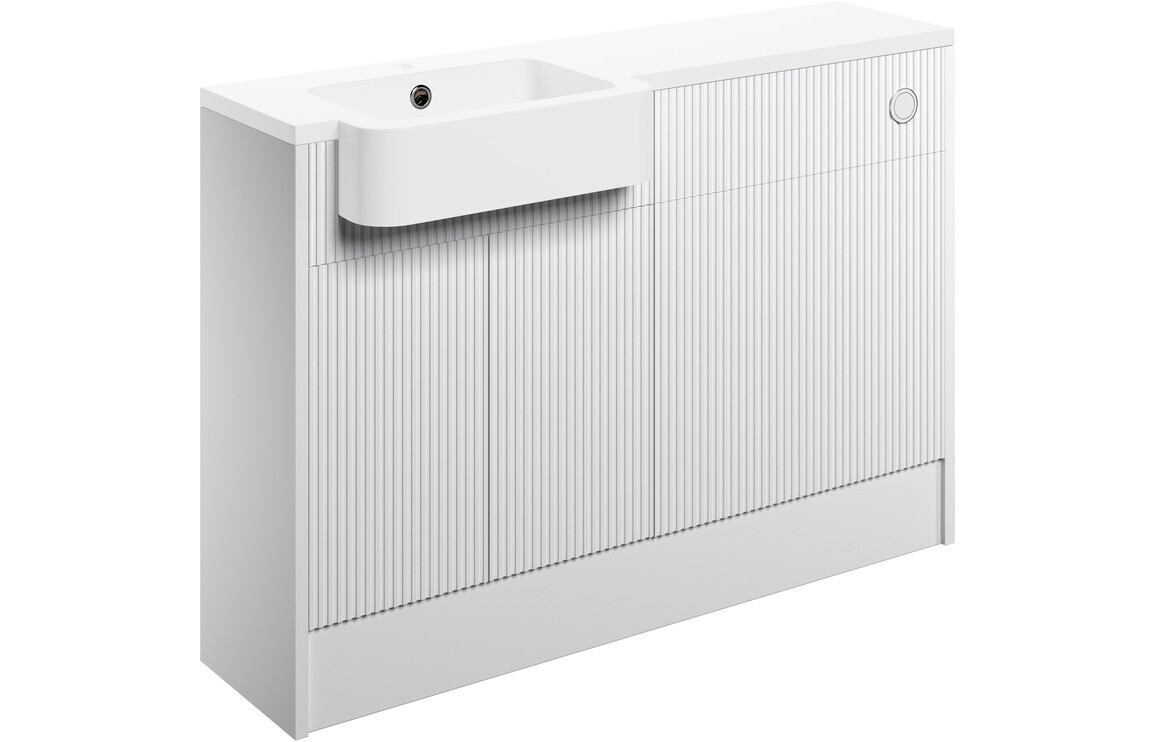 Evelyn 1242mm Basin & WC Unit Pack (Right Handed basin) - Matt White