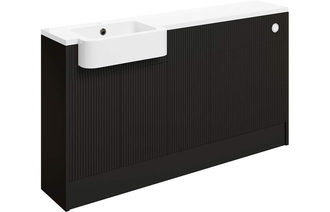 basinEvelyn 1542mm Basin  WC & 1 Door Unit Pack (Left Handed ) - Matt Graphite Grey