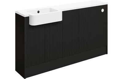 basinEvelyn 1542mm Basin  WC & 1 Door Unit Pack (Left Handed ) - Matt Graphite Grey