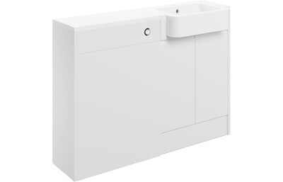 Sienna 1242mm Basin & WC Unit Pack (Left Handed Basin) - White Gloss