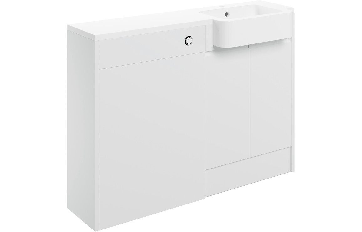 Sienna 1242mm Basin & WC Unit Pack (Right Handed Basin) - White Gloss
