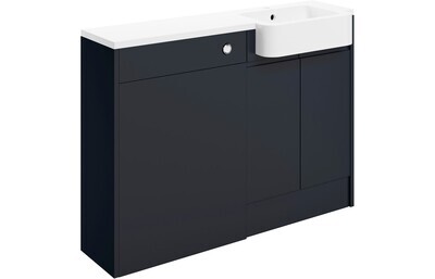 Sienna 1242mm Basin & WC Unit Pack (Left Handed Basin) - Matt Indigo Blue
