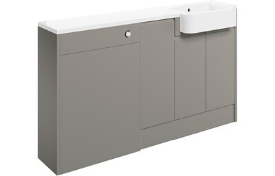 Sienna 1542mm Basin  WC & 1 Door Unit Pack (Right Handed Basin) - Pearl Grey Gloss
