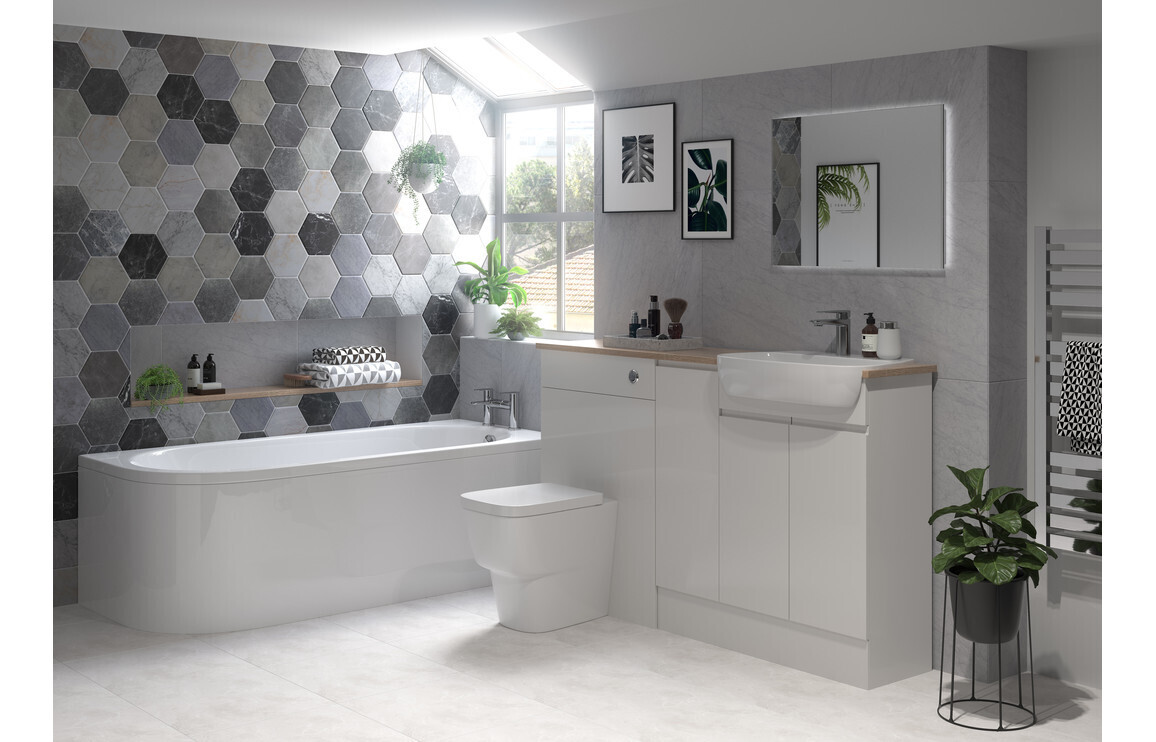 Sienna 2400mm Plinth - Pearl Grey Gloss