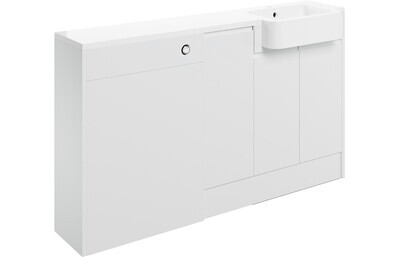 Sienna 1542mm Basin  WC & 1 Door Unit Pack (Left Handed Basin) - White Gloss