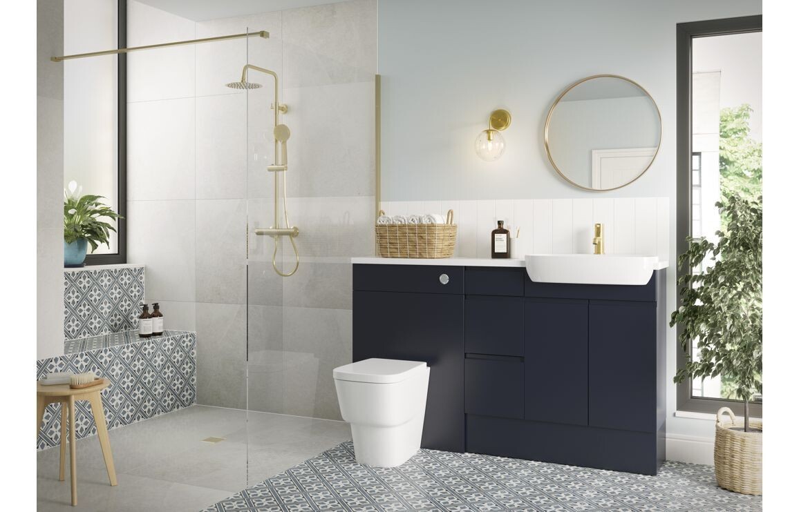 Sienna 900x330mm Base End Panel - Matt Indigo Blue
