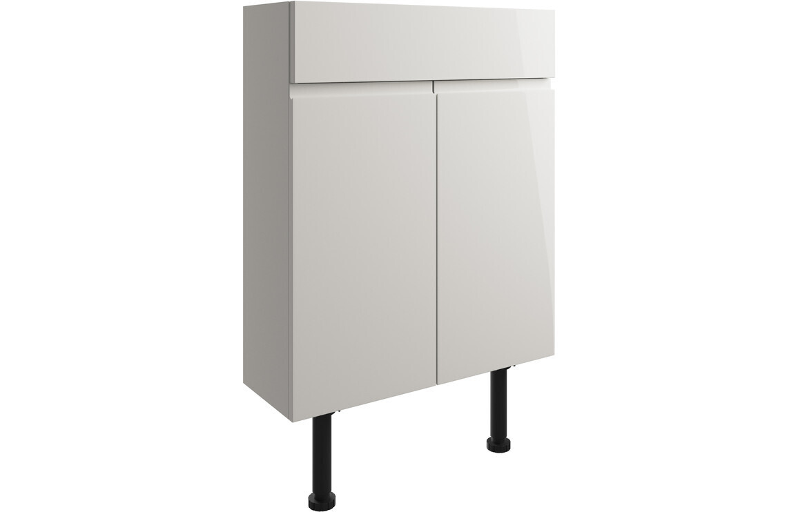 Sienna 600mm Slim Basin Unit - Pearl Grey Gloss