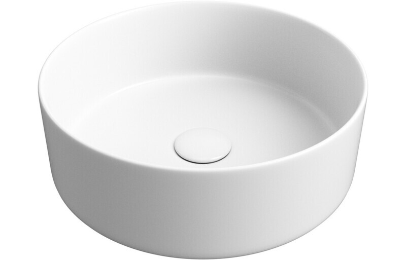 Lexy 355mm Ceramic Round Washbowl & Waste - Matt White