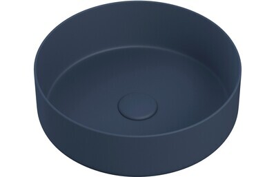 Lexy 355mm Ceramic Round Washbowl & Waste - Matt Deep Blue