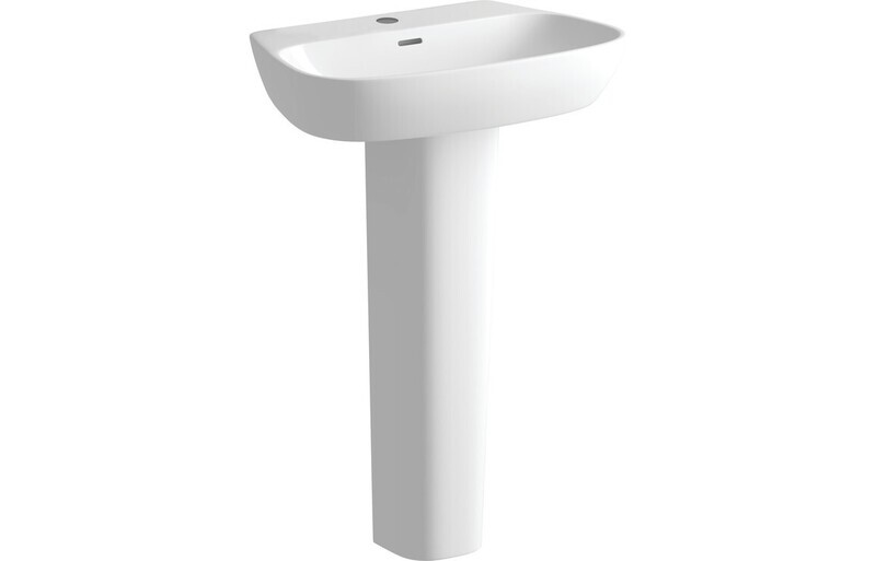 Gina 600x400mm 1TH Basin & Full Pedestal