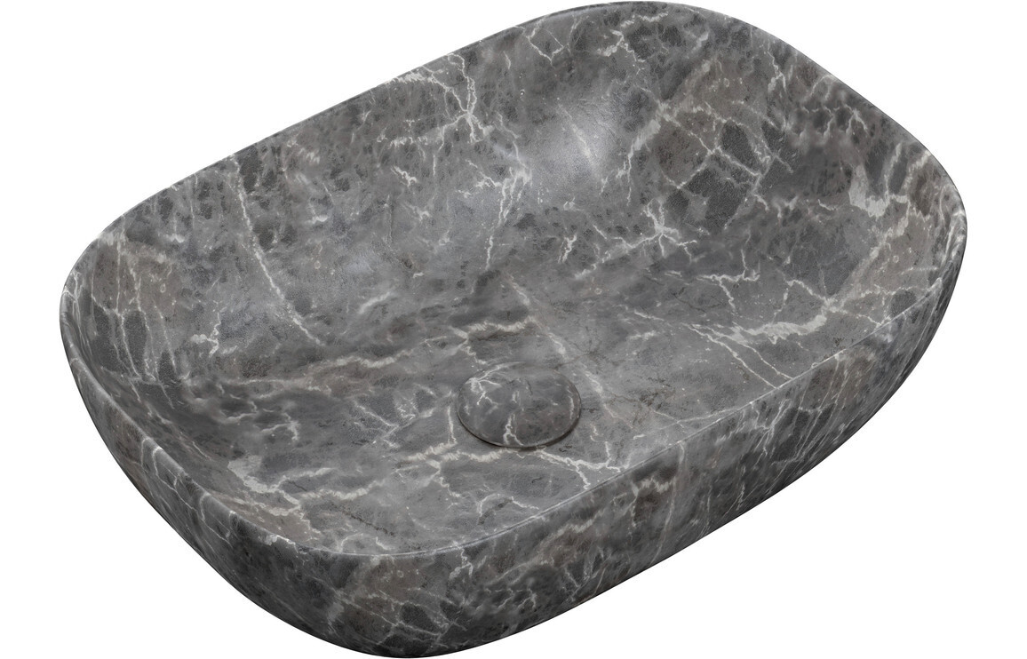 Otis 460x330mm Ceramic Washbowl - Grey Marble Effect
