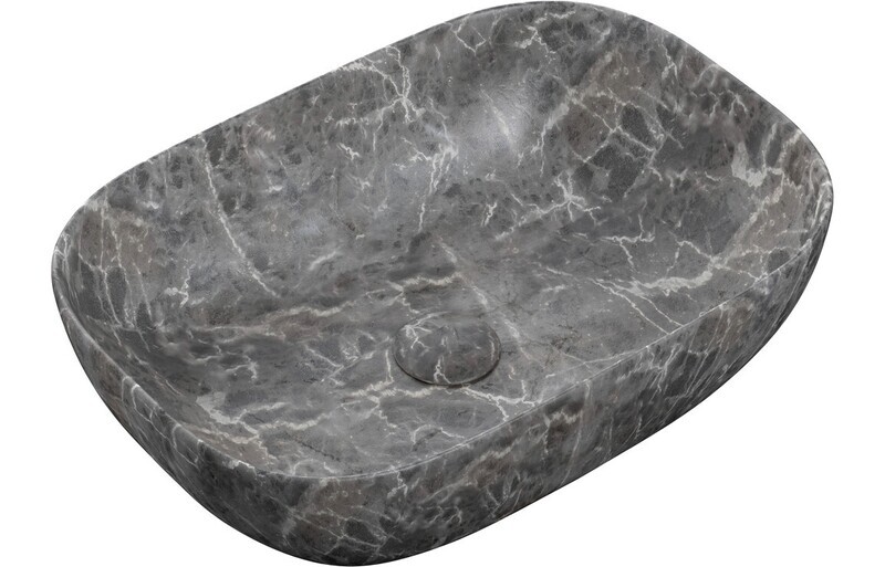 Otis 460x330mm Ceramic Washbowl - Grey Marble Effect