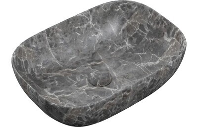 Otis 460x330mm Ceramic Washbowl - Grey Marble Effect