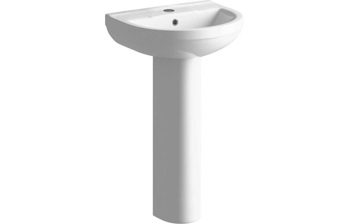 Lucinda 500x390mm 1TH Basin & Full Pedestal
