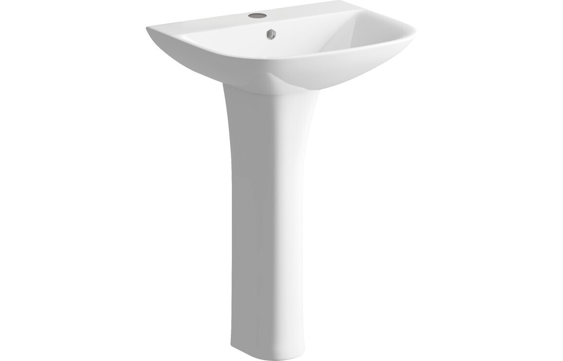 Chloe 560x450mm 1TH Basin & Full Pedestal (Boxed)