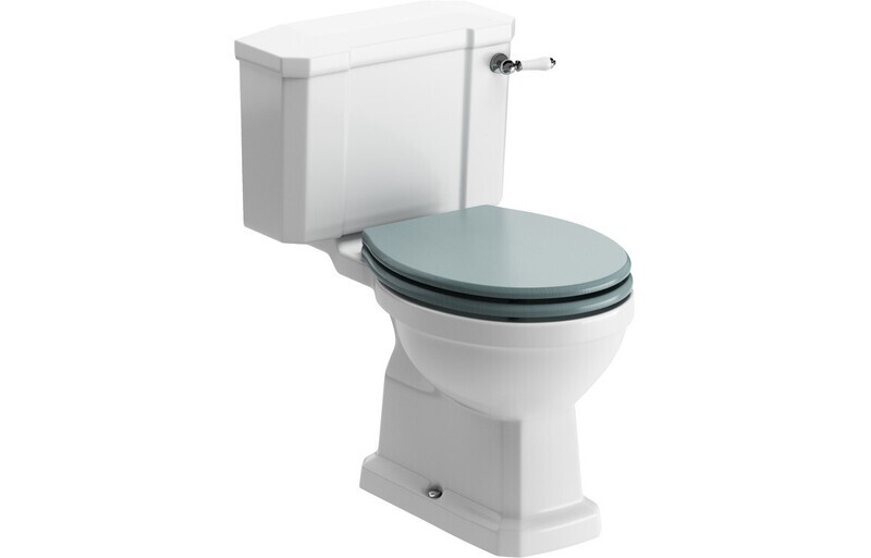Shelly Close Coupled WC & Sea Green Wood Effect Seat