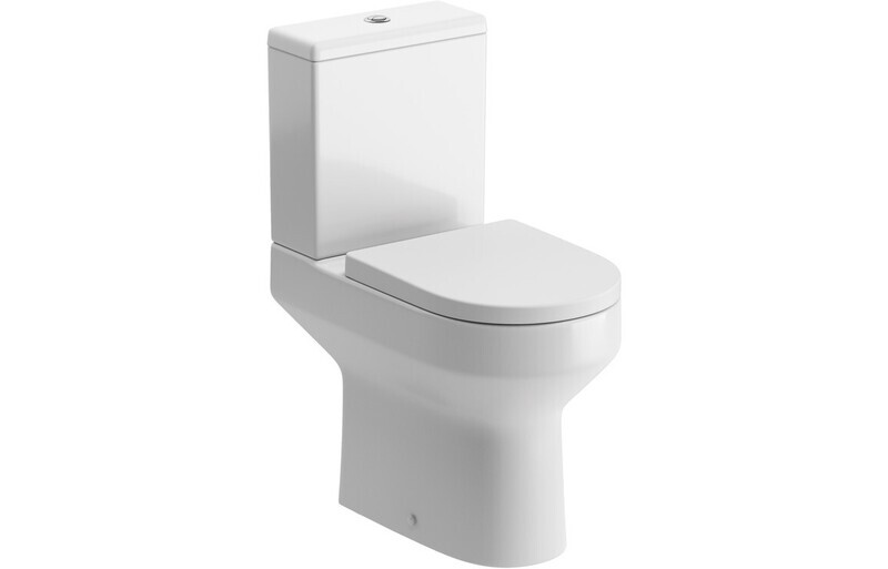 Lucinda Rimless Close Coupled Open Back Comfort Height WC & Soft Close Seat