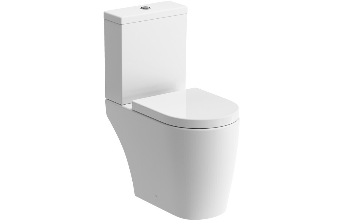 CeCe Rimless Close Coupled Open Back WC & Soft Close Seat