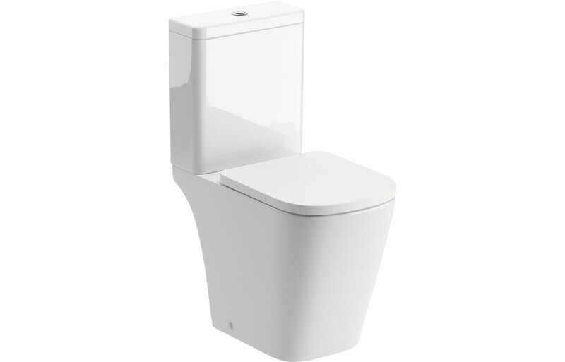 Tara Rimless Close Coupled Open Back Comfort Height WC & Soft Close Seat